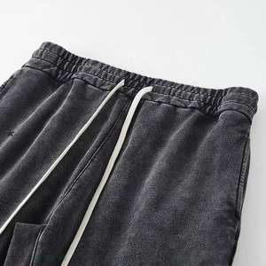 <b>Men's</b> Sun Faded Paneled Flared Sweatpants Breathable <b>Red</b> Acid Wash Stacked <b>Trousers</b> Thick Fleece Streetwear Cotton <b>Trouser</b> Sale - Product Image 5
