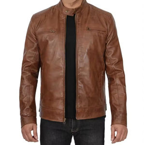 Chaqueta de Cuero Transpirable para Hombre, Invierno, Manga Larga, Casual, Moda, Ropa Exterior, Logotipo Personalizado OEM, Chaquetas de Cuero para Hombre - Product Image 2