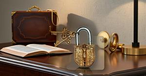 Cadenas en laiton-Serrure avec clés-Fonctionnement fonctionnel-Cadenas en laiton Jésus doré - Product Image 4