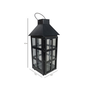 European Style Metal <b>Candle</b> Holders <b>Lanterns</b> <b>Black</b> Gold Stripe Glass Material Handmade New Design Indoor Outdoor Home Decoration - Product Image 3