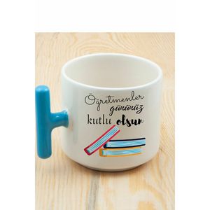 Il miglior regalo per l'insegnante di giorno insegnante fatto a mano blu t manico modello di tazza di tè