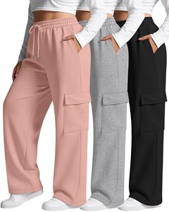OEM Wholesale Ladies 100% Cotton Oversized Sweatpants Best Performance Drawstring <b>Joggers</b> <b>Baggy</b> Casual Track Pants - Product Image 5