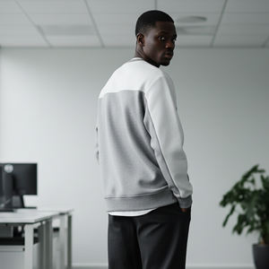 Sweat-shirt en coton pour homme de haute qualité, style streetwear d'hiver, bicolore, avec logo personnalisé appliqué, imprimé et brodé, coupe oversize - Product Image 2