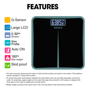 Báscula de cocina electrónica de vidrio templado personalizable de 180kg OEM, portátil con batería, cierre automático para uso doméstico, medición de peso - Product Image 4