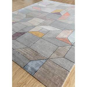 Alfombra Kavi Gris y Negra, Tejida a Mano con Lana, Bambú y Seda, Diseño Teoría del Caos, Geométrica, Boho, para el Hogar, Pasillo, Modelo Rectangular Esk-726 - Product Image 2