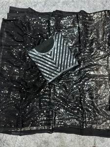 Sari de Tela de Seda Pesada con Nuevo Diseño, Inspirado en Bollywood, para Fiestas Nocturnas, con Blusa a Juego para Mujer - Product Image 6