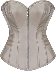 Mode cuir Corset haut pour femmes taille formation sur buste fermeture éclair corps Shaper Lingerie Corset en gros usine Logo personnalisé - Product Image 1