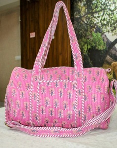 Sac de voyage décontracté matelassé en coton sport de luxe fait à la main, écologique, grande capacité, tactique, week-end, imprimé à la main, fermeture éclair - Product Image 1