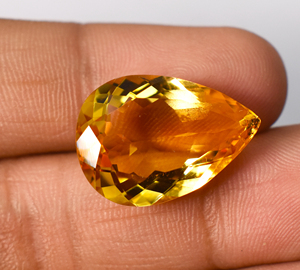 Natural <b>Citrine</b> Madeira Pear Faceted Brandy Colour 21X16X9 mm 17.13 Cts - Product Image 5