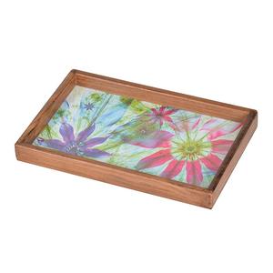 Plateau de service en bois de style moderne avec finition émaillée Plateau de serveur de nourriture en forme de rectangle pour restaurant, hôtel Plateau de service à dessert - Product Image 5