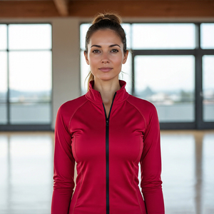 OEM 2 vías cremallera chaquetas de entrenamiento deportes entrenamiento ejercicio gimnasio Fitness camionero chaquetas 100% poliéster chaqueta de entrenamiento señoras - Product Image 2