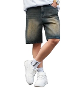 Summer <b>Mens</b> Denim Jorts Acid Wash <b>Long</b> <b>Shorts</b> Double Pocket Breathable Casual Wear OEM Wholesale High Quality - Product Image 1