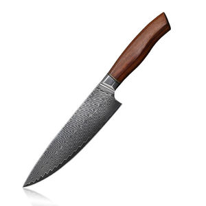 Couteau de chef professionnel en acier inoxydable fait main, damas, avec manche en bois |   Couteau de chef pour un usage quotidien en cuisine - Product Image 1