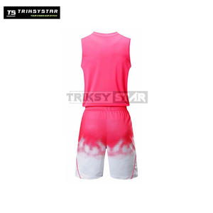 <b>Mens</b> Performance Quick Dry Basketball Jersey & <b>Shorts</b> Set Pink <b>White</b> Gradient Lightweight Sports Uniform for Training & Matches - Product Image 6