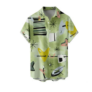 100% algodón, camiseta para hombre, ajuste holgado, camisas hawaianas personalizadas Premium impresas para hombre, impresiones digitales vibrantes ligeras - Product Image 2