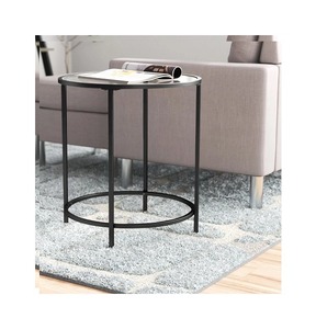Table d'appoint tendance de qualité antique au design luxueux avec plateau en marbre et support au fini doré brillant au meilleur prix - Product Image 3