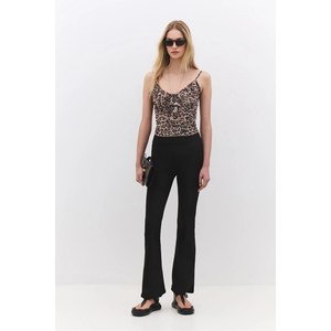 Pantalones Anchos Casuales de Cintura Alta para Mujer, Elegantes, Corte Regular, Transpirables, Suaves, 100% Algodón, Midi, para Oficina, Mega Merchant - Product Image 1