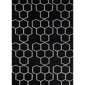 พรมขนสัตว์ทอแบบเรียบสีเทาและสีดำ รุ่น Indusbar Dwrm-117 ลายเรขาคณิตและลวดลายนามธรรม รูปทรงสี่เหลี่ยมผืนผ้าและลายทาง สำหรับใช้ปูพื้นบ้าน - Product Image 1