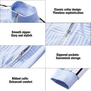 Venta caliente personalizado Unisex Zip-up Training Chándal Conjunto Transpirable Impreso Jogging Trajes con Logo para Hombres - Product Image 5