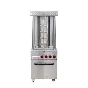 Máquina giratoria automática de Gas Vertical Doner Kebab máquina de parrilla de pollo eléctrica de una sola cabeza para tienda de alimentos