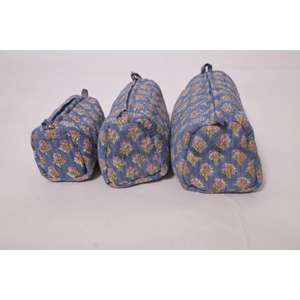 Indian Cotton Durable Portable Large Capacity Fashion Cosmetic Makeup <b>Bag</b> Printed Travel Zipper Pouch - Product Image 2