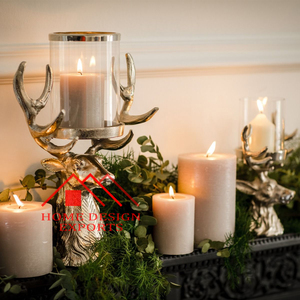 Bougeoir en métal d'aluminium de coulée de cerf de rein avec le support décoratif votif en métal de verre - Product Image 6