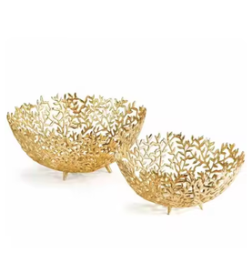 Ensemble de saladiers en métal élégants et merveilleux avec base finie et stable de qualité supérieure et bols de service à salade - Product Image 4