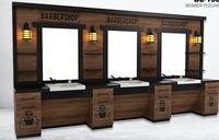 Station de coiffure en bois au design moderne et luxueux, nouveau modèle, mobilier commercial pour salon de coiffure, emballage postal, utilisation en extérieur