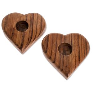 Bougeoir en bois fait à la main en forme de coeur photophore bougeoir décoratif pour un éclairage exquis décoration de vente chaude - Product Image 1