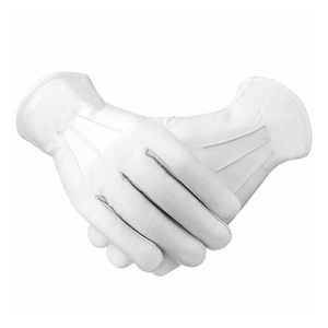 Logo carré brodé personnalisé gants de main maçonniques d'usine du Pakistan de bonne qualité - Product Image 6