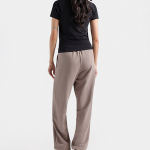 Pantalons de survêtement pour femmes de haute qualité, vente directe d'usine, taille mi-haute, jambes larges, décontractés, respirants, hiver, service OEM - Product Image 4