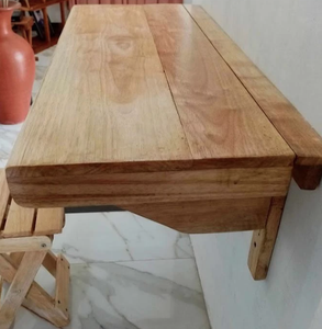 Table à manger pliante murale (bois de caoutchouc massif) - Product Image 3