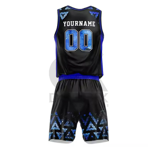 Custom Color Men's Sleeveless Basketball Uniform 100% Polyester Anti-Bacterial Breathable Quick Dry Heat-Transfer Printed Summer - Product Image 3