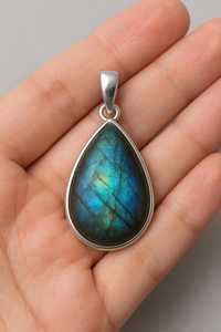 Collier pendentif en Labradorite naturelle en argent sterling 925 14k or massif en laiton fait à la main bijoux en pierres précieuses pour les femmes - Product Image 5