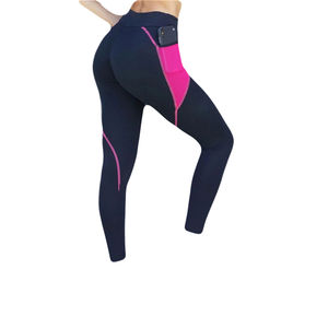 Wholesale Custom Casual High Waisted <b>Knee</b>-<b>Length</b> Yoga Pants <b>Leggings</b> Women Soft Polyester Gym Fitness Pocket Quick Dry cheap - Product Image 6