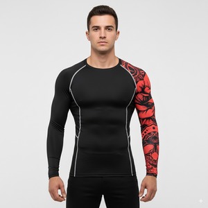 เสื้อแขนยาวใส่ได้ทั้งชายและหญิงแห้งเร็ว Jitsu MMA rash GUARD เสื้อเชิ้ตพิมพ์ลายดิจิตอลสำหรับออกกำลังกาย - Product Image 1