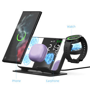 Cargador Inalámbrico 3 en 1 Más Vendido, Reloj Despertador, QC3.0, Tipo-C, Diseño Plegable, Carga Magnética para Teléfonos, Tabletas y Relojes - Product Image 4