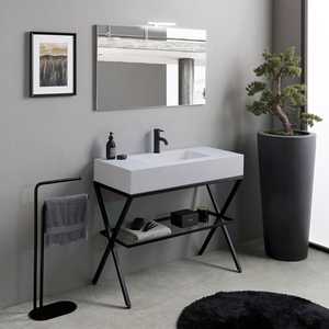 Meuble de salle de bain sur pied de 100 cm, design Madeira industriel - Product Image 1