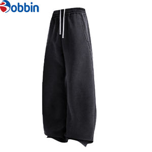 Pantalons de survêtement épais et chauds de qualité supérieure, lavés à l'acide, surdimensionnés, avec logo personnalisé, tissu polaire personnalisé, style toile - Product Image 5