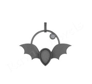 Colgante de plata de ley de moda 37*32mm buena calidad genuino circón bisel ajuste boda joyería regalo encontrar componentes - Product Image 6