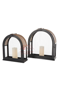 Double Tone Finished Patina And Gold Finished Metal <b>Lantern</b> <b>Moroccan</b> Candle <b>Lantern</b> - Product Image 3