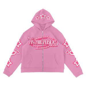 เสื้อฮู้ดผู้ชายแนวสตรีทแวร์ผ้าคอตตอนพิมพ์ลายมีซิปขนาดใหญ่พิเศษเก็บความร้อนกำหนดได้เองตาม2025 - Product Image 2