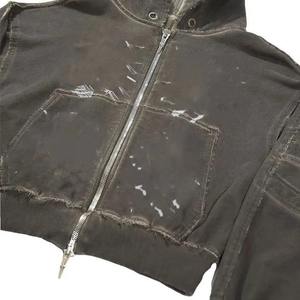 OEM 2025 en línea al por mayor Plus Size 500 Gsm Heavyweight Custom Oversized Men Acid Wash Hoodies Vintage Plain Hoodies para hombres - Product Image 5