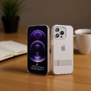 Étui transparent antichoc en TPU+PC avec support intégré pour iPhone/Samsung/Redmi – Protection Premium pour Téléphone Mobile - Product Image 2