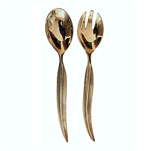 Juego de cucharas de servidor de cubiertos de acero inoxidable de 2 piezas al por mayor, nuevo diseño, juegos de cubiertos de artesanía india de la mejor calidad - Product Image 1