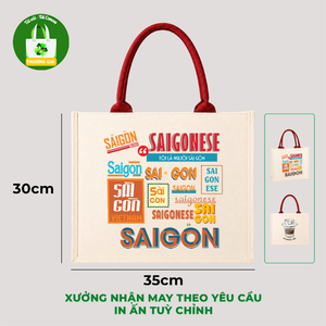 กระเป๋าผ้าแคนวาส Truong Gia ขนาด 35x30 ซม. ลายกาแฟเวียดนาม กระเป๋าโปรโมชั่นแบบลำลอง - Product Image 4