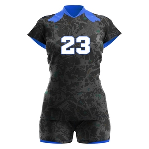 Fashion Custom Design Women Volleyball Uniform Sets Printed Breathable Comfortable Sublimated 100% <b>Polyester</b> <b>Shirt</b> and Shorts - Product Image 1