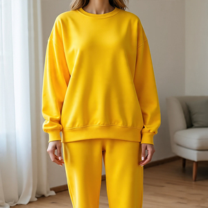 Sudadera vintage en blanco 500GSM para mujer, sudadera holgada de gran tamaño con cuello redondo y lavado ácido con piedra - Product Image 2