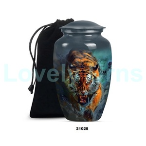 Venta caliente gran aluminio Tigre caminando cremación urna para adultos para cenizas humanas urna grande decorativa con bolsa de terciopelo gratis - Product Image 4