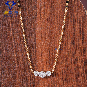 Labstone's 0.381 TDW corte redondo diamante oro amarillo Mangalsutra para bodas y regalos color rodio Chapado en - Product Image 1